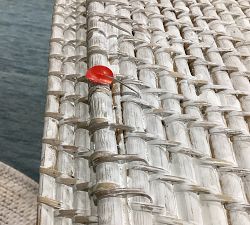 Open Box: Tava Handwoven Rattan Divided Hamper - White