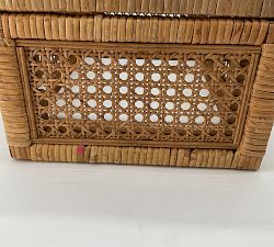 Open Box: Woven Rattan And Wood Boxes, Rectangle, Set of 2