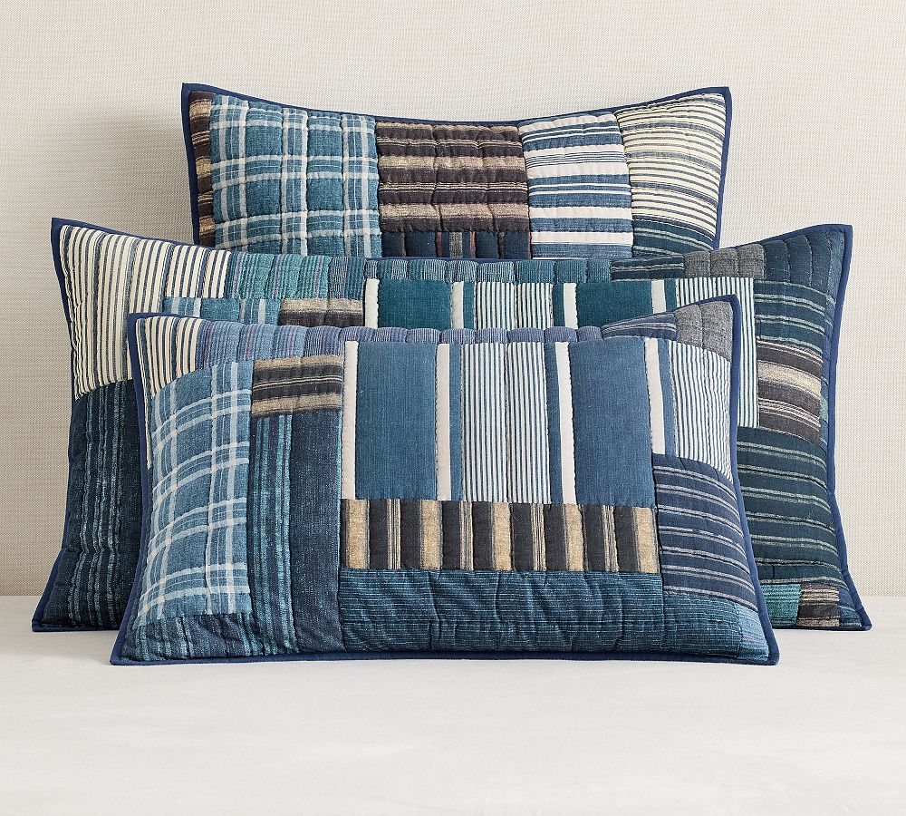 Audrey Striped Patchwork Quilted Sham by Pottery Barn