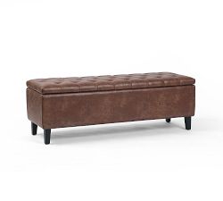 Jay Tufted Leather Storage Bench