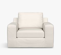 Big Sur Slipcovered Swivel Outdoor Lounge Chair