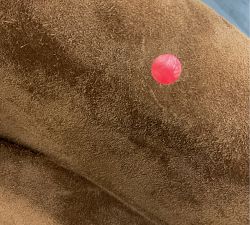 Open Box: Irving Roll Arm Leather Swivel Armchair without Nailheads (33") - Performance Roughout Suede Caramel