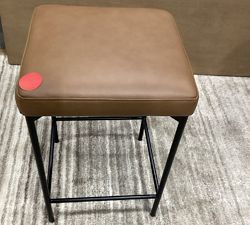 Open Box: Maison Leather Backless Counter Stool (24") - Churchfield Camel, Black