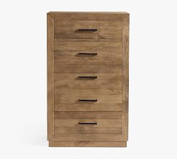 Open Box: Oakleigh 5-Drawer Dresser (33"), Modern Hardware - Heirloom Wheat