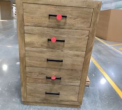 Open Box: Oakleigh 5-Drawer Dresser (33"), Modern Hardware - Heirloom Wheat