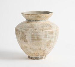 Open Box: Rustic Brush Strokes Vase, Large (13"H) - Brown