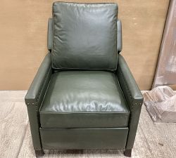 Open Box: Tyler Square Arm Leather Manual Tall Recliner with Nailheads (41") - Vintage Hunter, Espresso