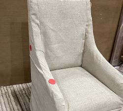 Open Box: York Slipcovered Dining Chair - Performance Heathered Tweed Pebble