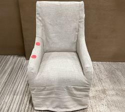 Open Box: York Slipcovered Dining Chair - Performance Heathered Tweed Pebble
