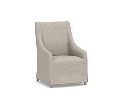 Open Box: York Slipcovered Dining Chair - Performance Heathered Tweed Pebble