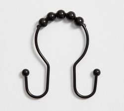 Double Hook Shower Curtain Rings - Set of 12