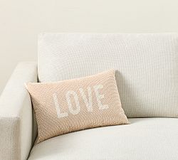 Love Beaded Lumbar Pillow Cover