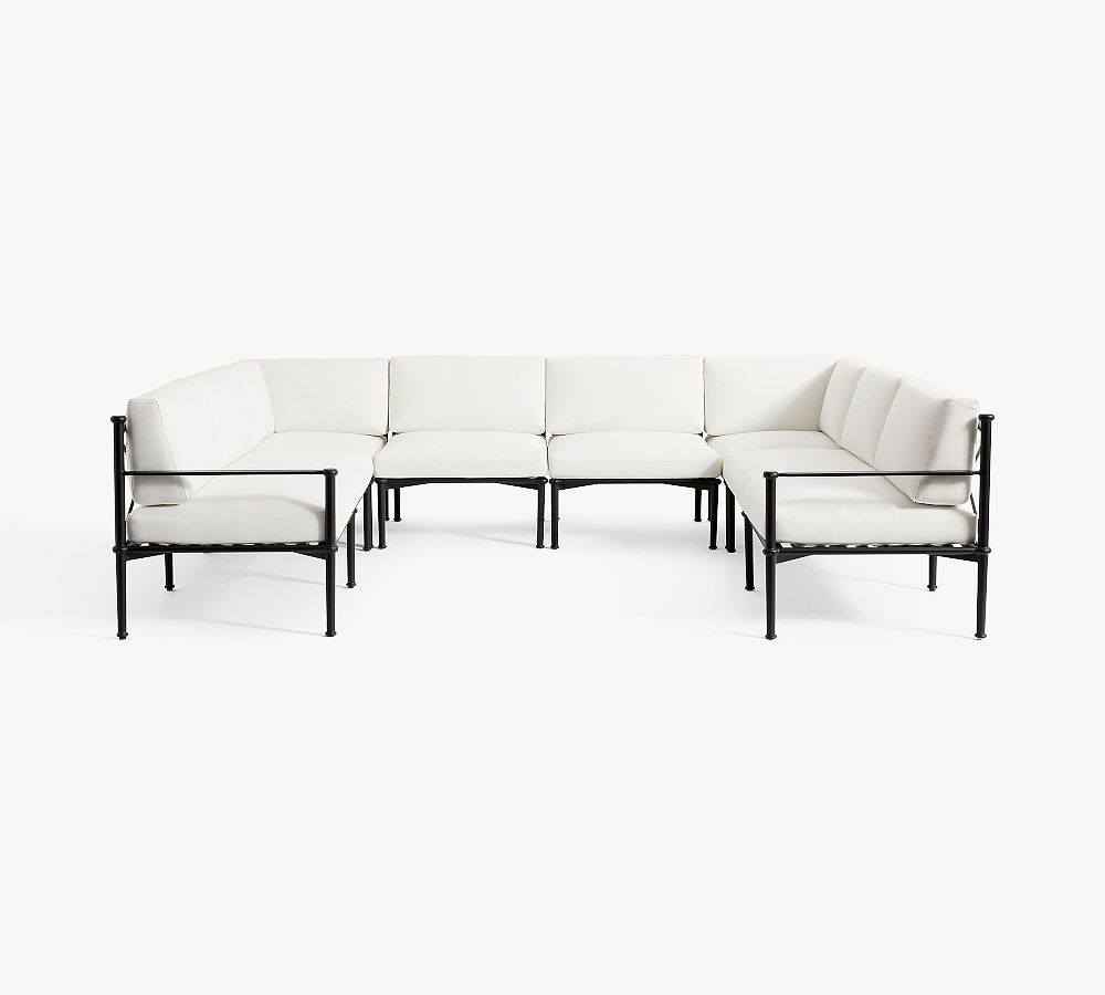 Ellis Metal 6-Piece U-Shaped Outdoor Sectional (132") by Pottery Barn
