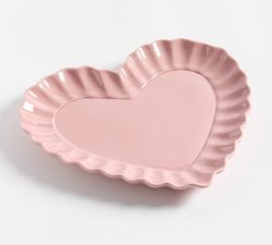 Heirloom Scalloped Heart Stoneware Serving Platter