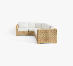 Huntington Wicker Square Arm 4-Piece Outdoor Sectional (136")