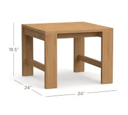 Malibu Teak Square Outdoor Side Table (24")