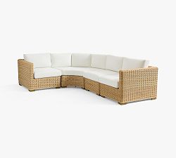 Huntington Wicker Square Arm 4-Piece Outdoor Sectional (136")