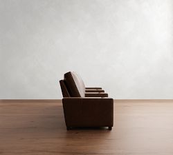 Turner Square Arm Leather Media Chair - Row of 3