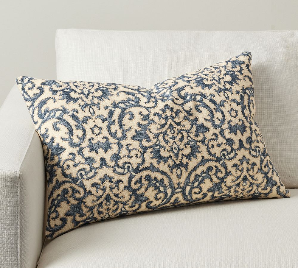Reilley Embroidered Lumbar Pillow Cover by Pottery Barn
