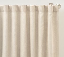 Custom Belgian Flax Linen Blackout Curtain - Flax