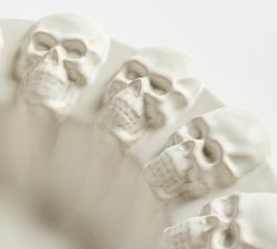 Figural Skull Stoneware Candy Bowl