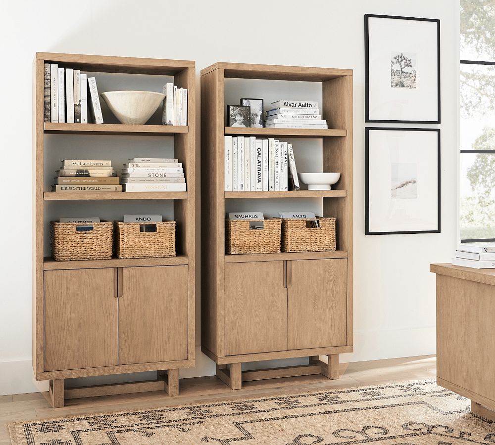 Portola Open Bookcase with Doors (33"-66") by Pottery Barn