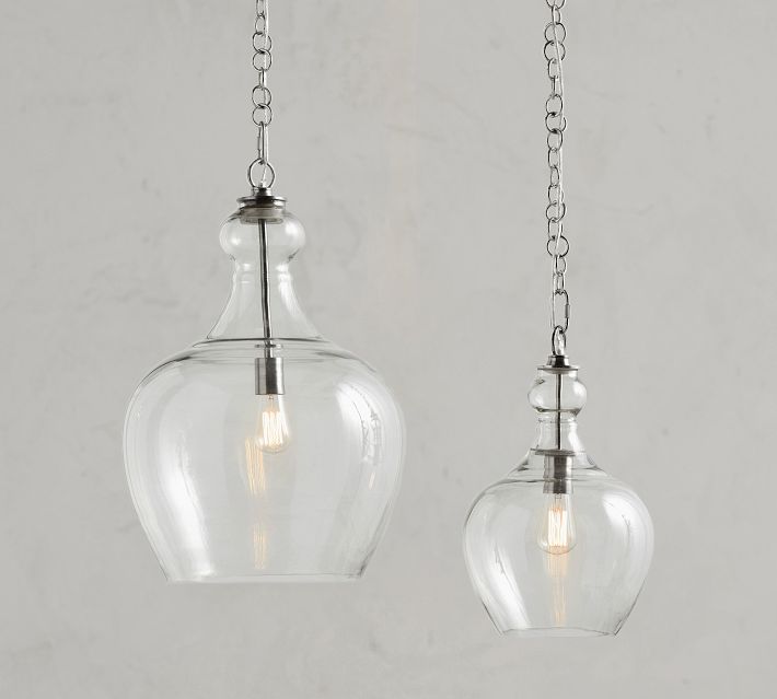 Pottery Barn ガラス/天井照明　① Flynn Recycled Glass Pendant (12