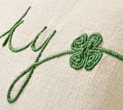 Lucky You Embroidered Lumbar Pillow Cover