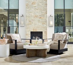 Malibu Metal Platform Swivel Outdoor Lounge Chair