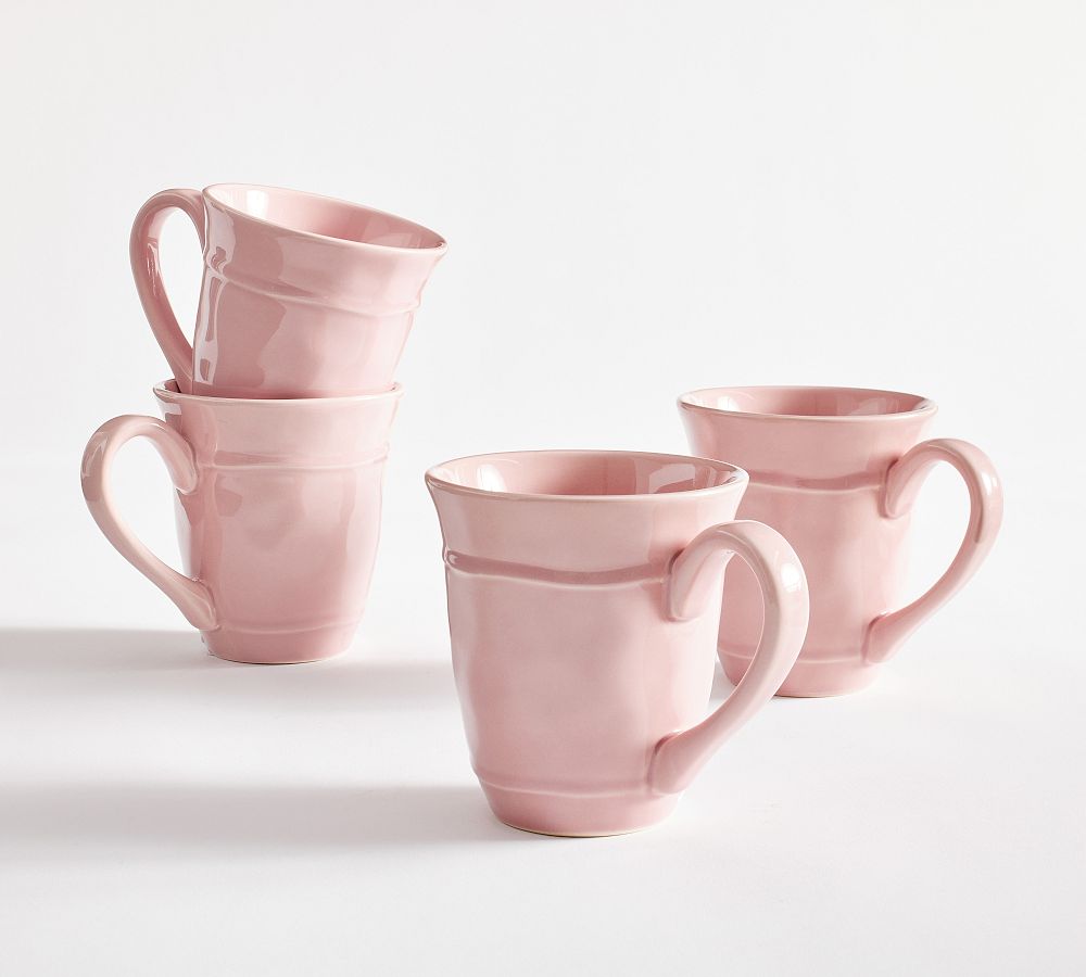 Cambria Handcrafted Stoneware Mugs - Set of 4 - Set of 4 - Rose