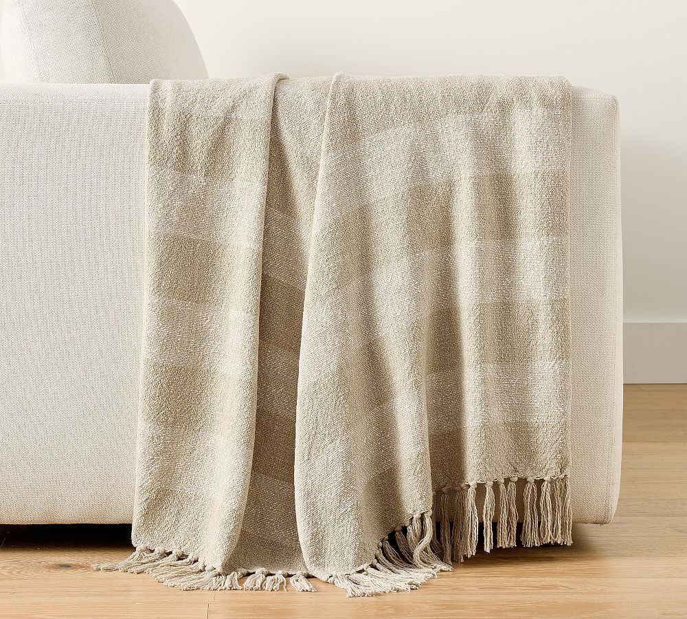 Kingman Woven Throw - Ivory/Flax, 50" x 60"