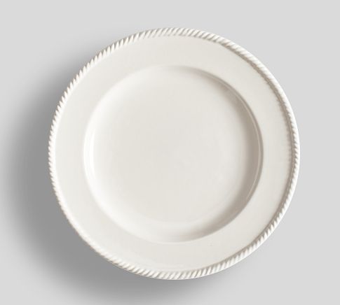 Heirloom Rope Rim Stoneware Salad Plates, Set of 4 - White