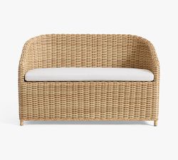 Huntington Wicker Outdoor Porch Bench (53")