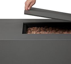 Burrows Asymmetrical Rectangle Steel Propane or Natural Gas Fire Pit Table (75")