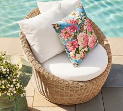 Huntington Wicker Swivel Papasan Outdoor Lounge Chair