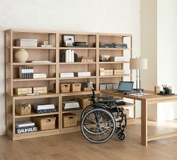 Pacific Peninsula Desk with 102" Bookcase Suite