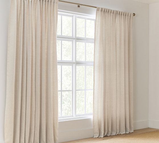 Custom Belgian Flax Linen Blackout Curtain - Flax by Pottery Barn