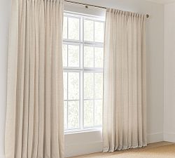 Custom Belgian Flax Linen Blackout Curtain - Flax