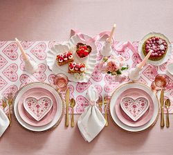 Conversation Hearts Stoneware Napkin Rings - Mixed Set of 4