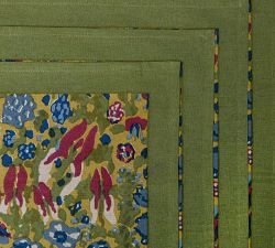 Jardin Block Print Cotton Napkins, Set of 6