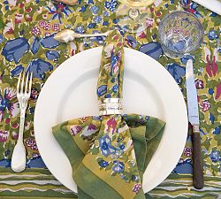 Jardin Block Print Cotton Napkins, Set of 6