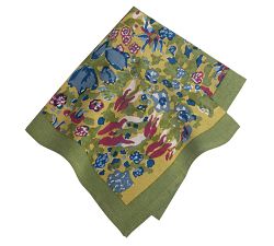 Jardin Block Print Cotton Napkins, Set of 6