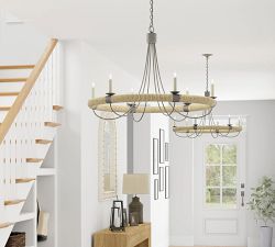 Sullivan Round Iron &amp; Rope Chandelier (39")
