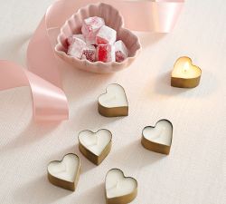 Heirloom Stoneware Scalloped Hearts Dip Bowls - Set of 4