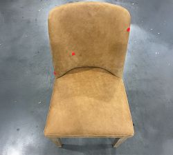 Open Box: Layton Leather Dining Chair - Keystone Sandstone, Seadrift Legs
