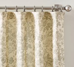 Open Box: Sorrel Toile Light Filtering Curtain, 50" W x 87" L - Loden