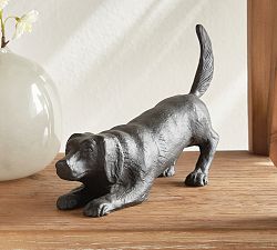 Handcrafted Playful Dog Sculpture