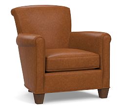 Open Box: Irving Roll Arm Armchair without Nailheads (33") - Statesville Caramel, Coffee