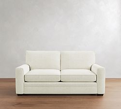 Open Box: Pearce Square Arm Upholstered Grand Sofa (83"), 2X2 - Performance Heathered Basketweave Alabaster White, Espresso