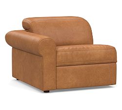 Open Box: Ultra Lounge Roll Arm Left-Arm Recliner - Churchfield Camel, Brown